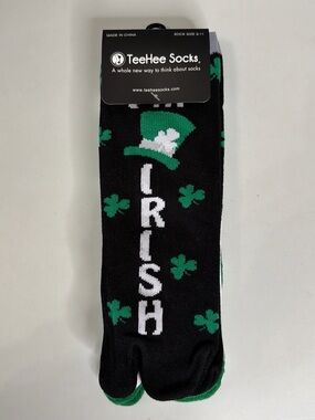 Men's Black & Green 'Irish' Novelty Crew Socks